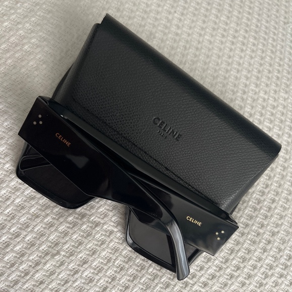 Celine Chunky Rectangle Acetate Sunglasses